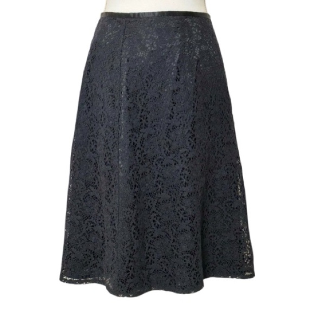 Talbots Navy Blue Lace Overlay Skirt